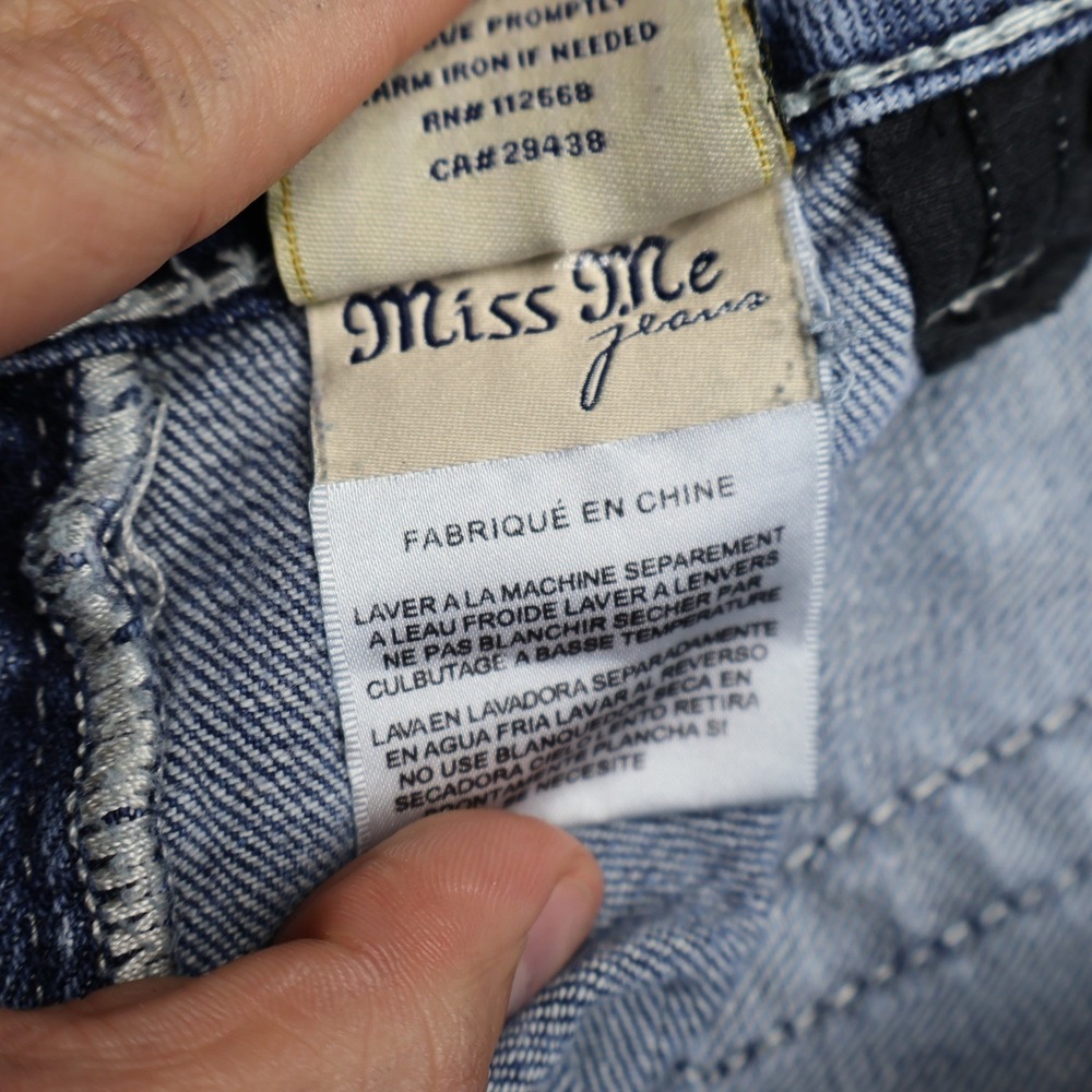 Miss Me Jeans Women 28 Medium Wash Rhinestone Embroidered Bootcut Fade READ - Picture 13 of 16